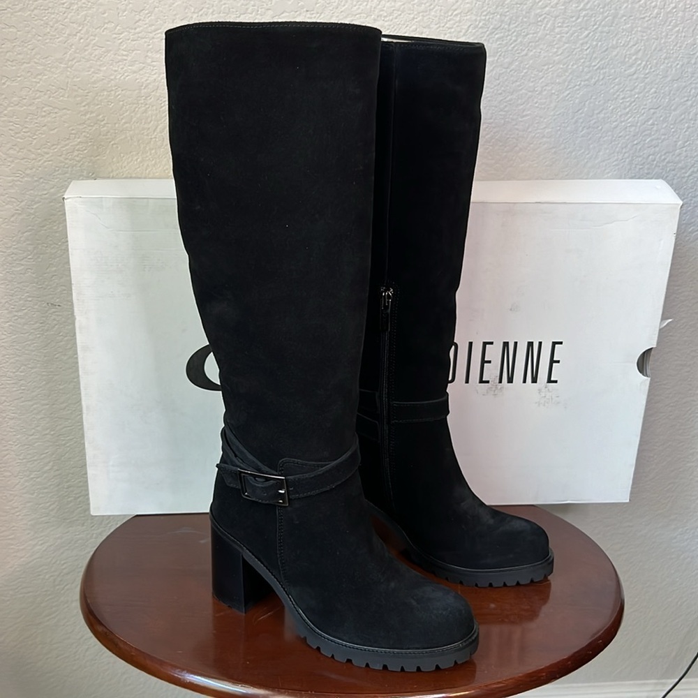 La Canadienne Paul Black Suede Knee Waterproof High Boots Size 5 - Picture 2 of 15